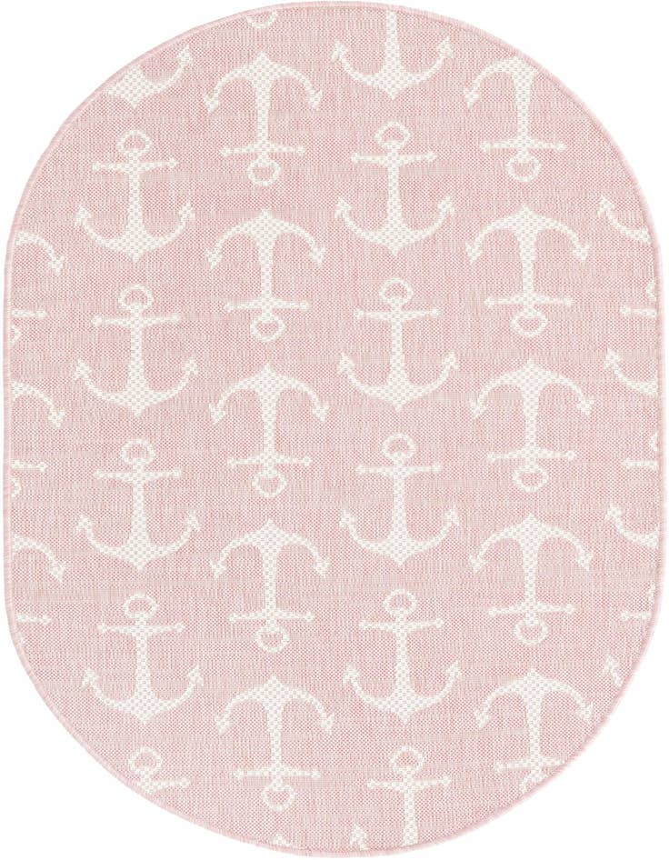 Detail image of 3' x 5' 3 Easy-Clean Coastal Indoor / Outdoor Oval Rug