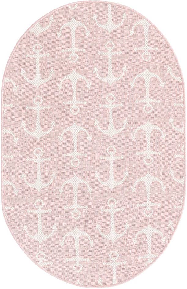 Detail image of 3' x 5' 3 Easy-Clean Coastal Indoor / Outdoor Oval Rug