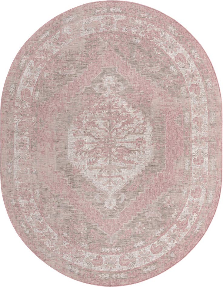 Detail image of 7' 10 x 10' Easy-Clean Traditional Indoor / Outdoor Oval Rug