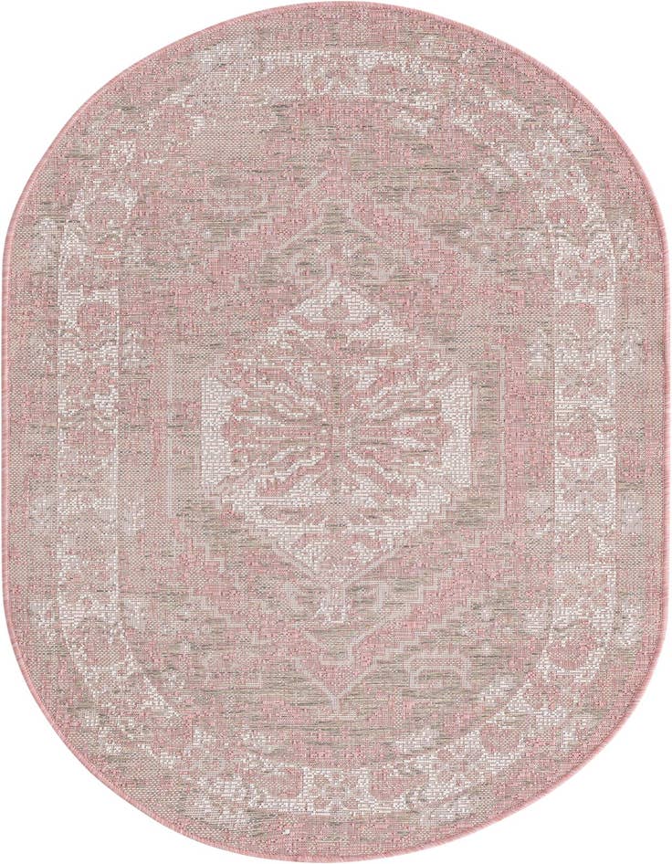 Detail image of 3' x 5' 3 Easy-Clean Traditional Indoor / Outdoor Oval Rug