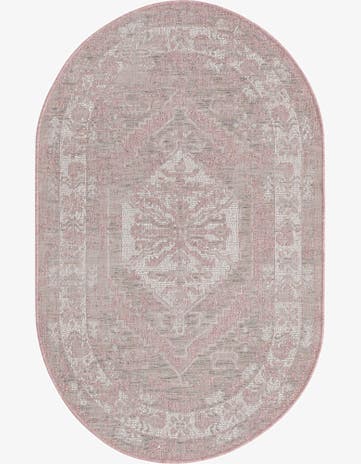 3' x 5' 3 Easy-Clean Traditional Indoor / Outdoor Oval Rug