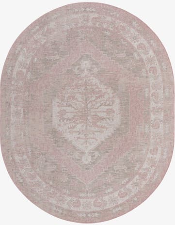 7' 10 x 10' Easy-Clean Traditional Indoor / Outdoor Oval Rug