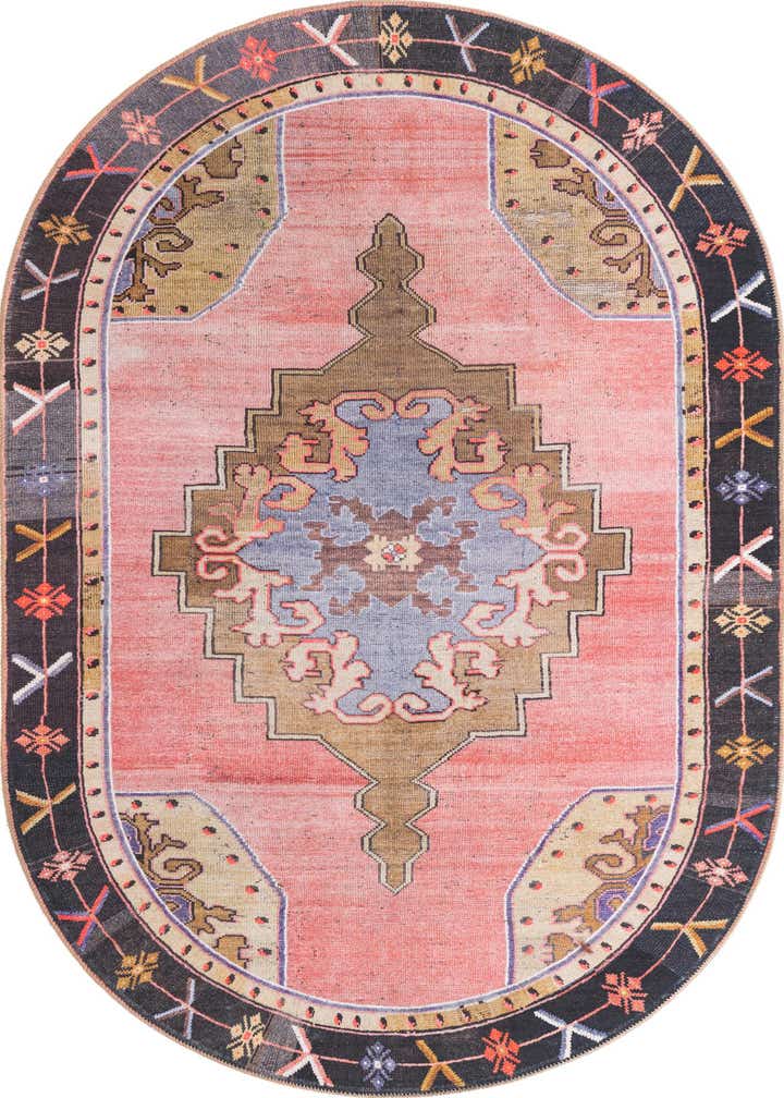 5' x 8' Washable Timeless Oval Rug