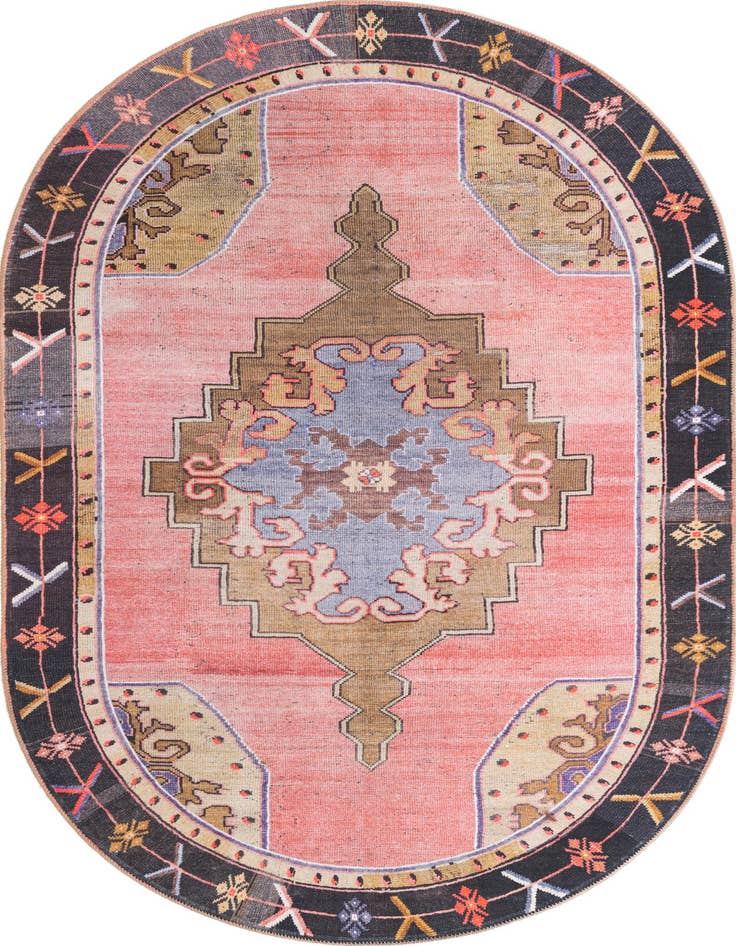Detail image of 5' x 8' Washable Timeless Oval Rug