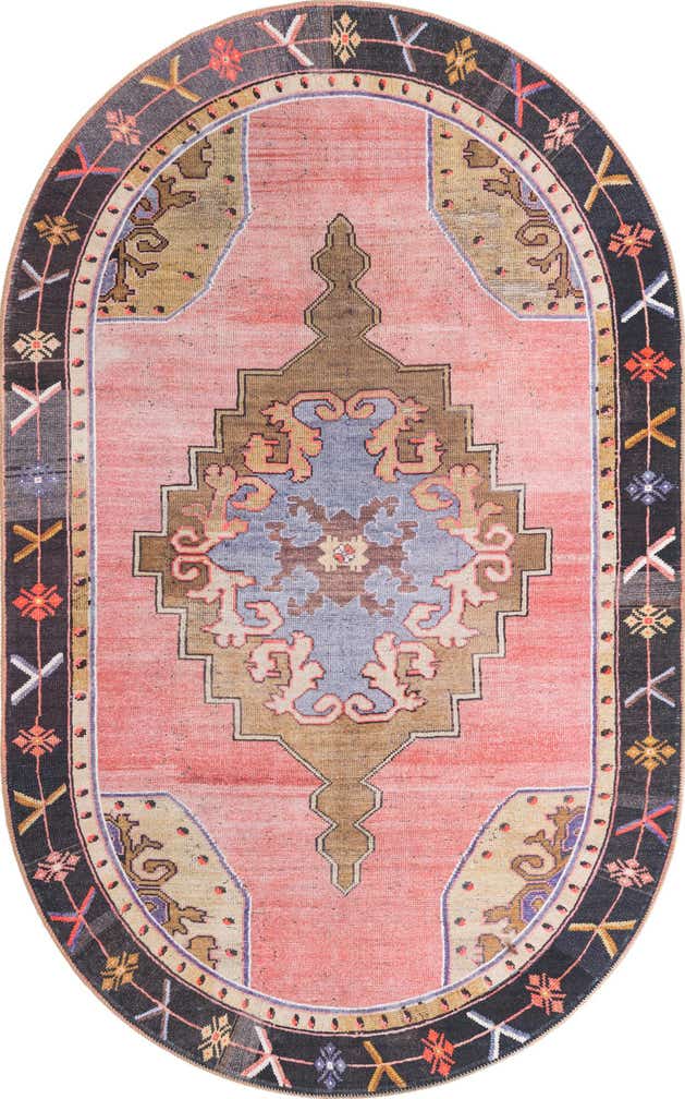 5' x 8' Washable Timeless Oval Rug