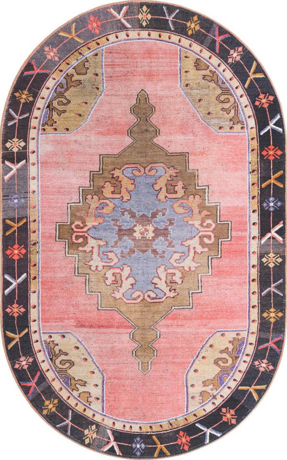 Detail image of 5' x 8' Washable Timeless Oval Rug