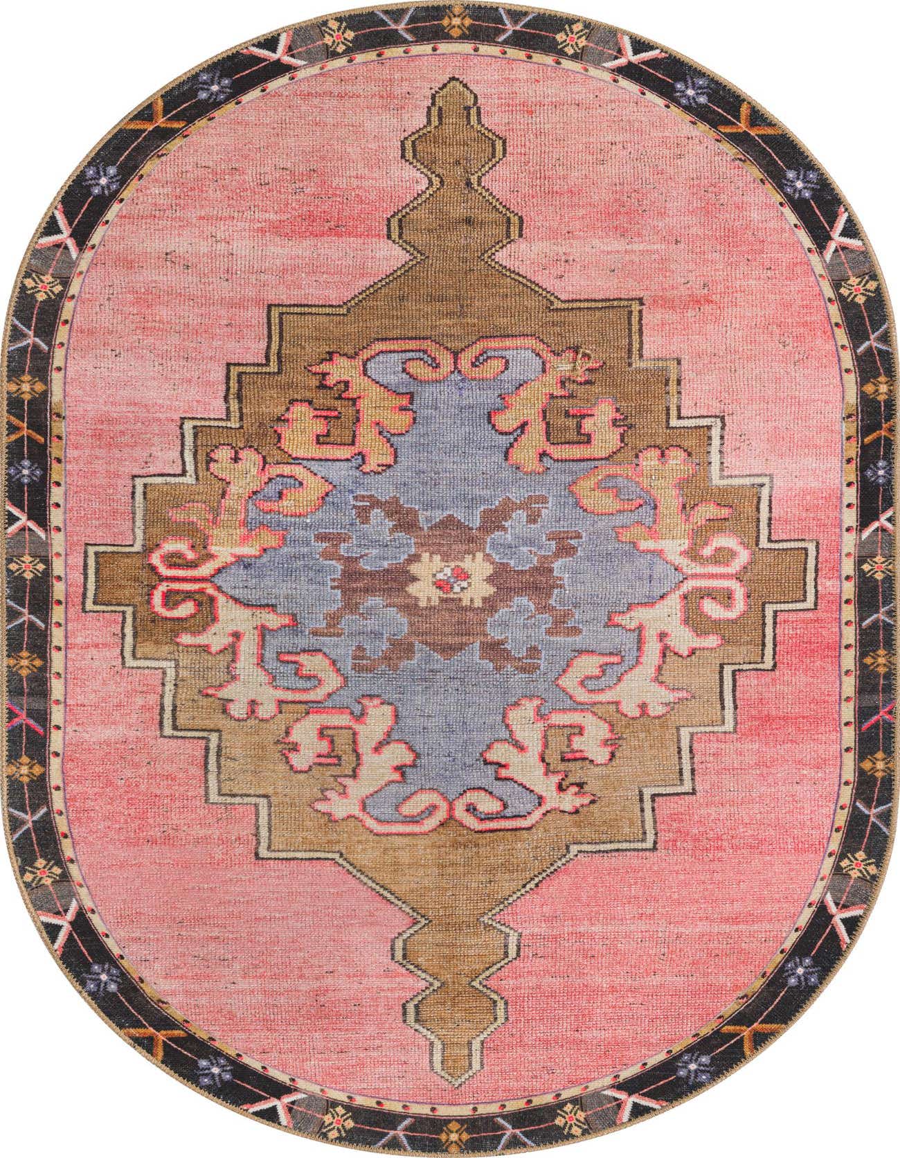 4' x 6' Washable Timeless Oval Rug