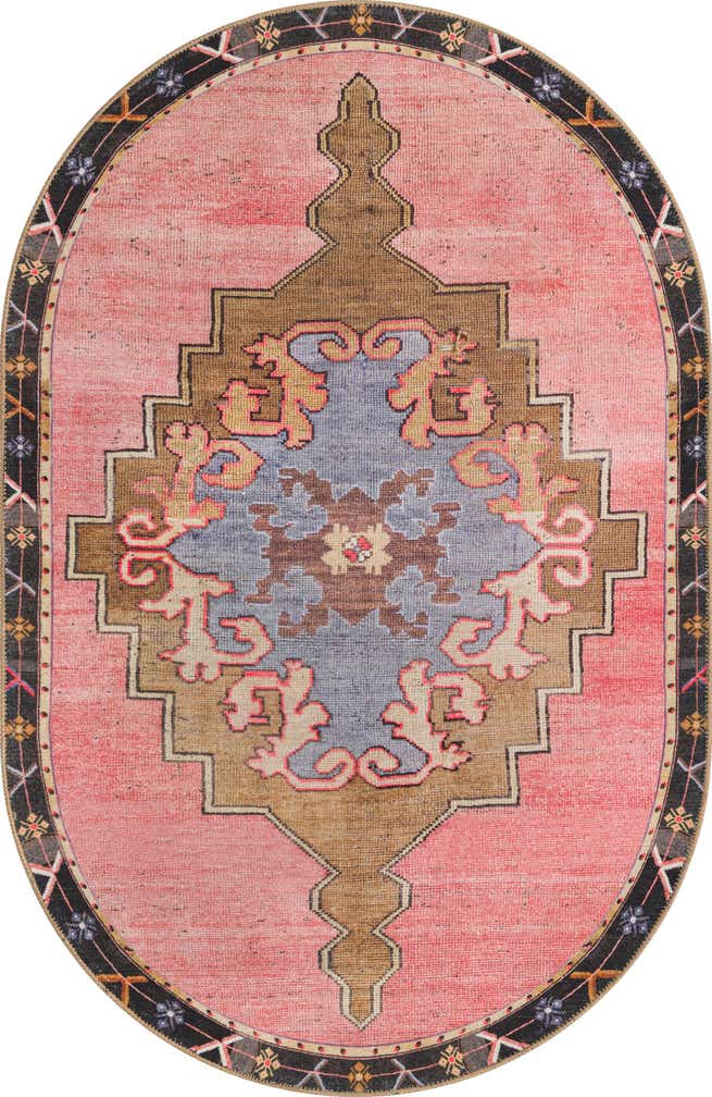 4' x 6' Washable Timeless Oval Rug