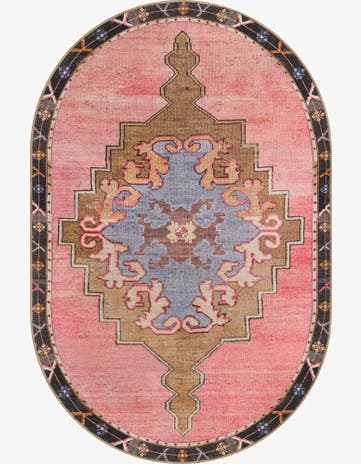 4' x 6' Washable Timeless Oval Rug