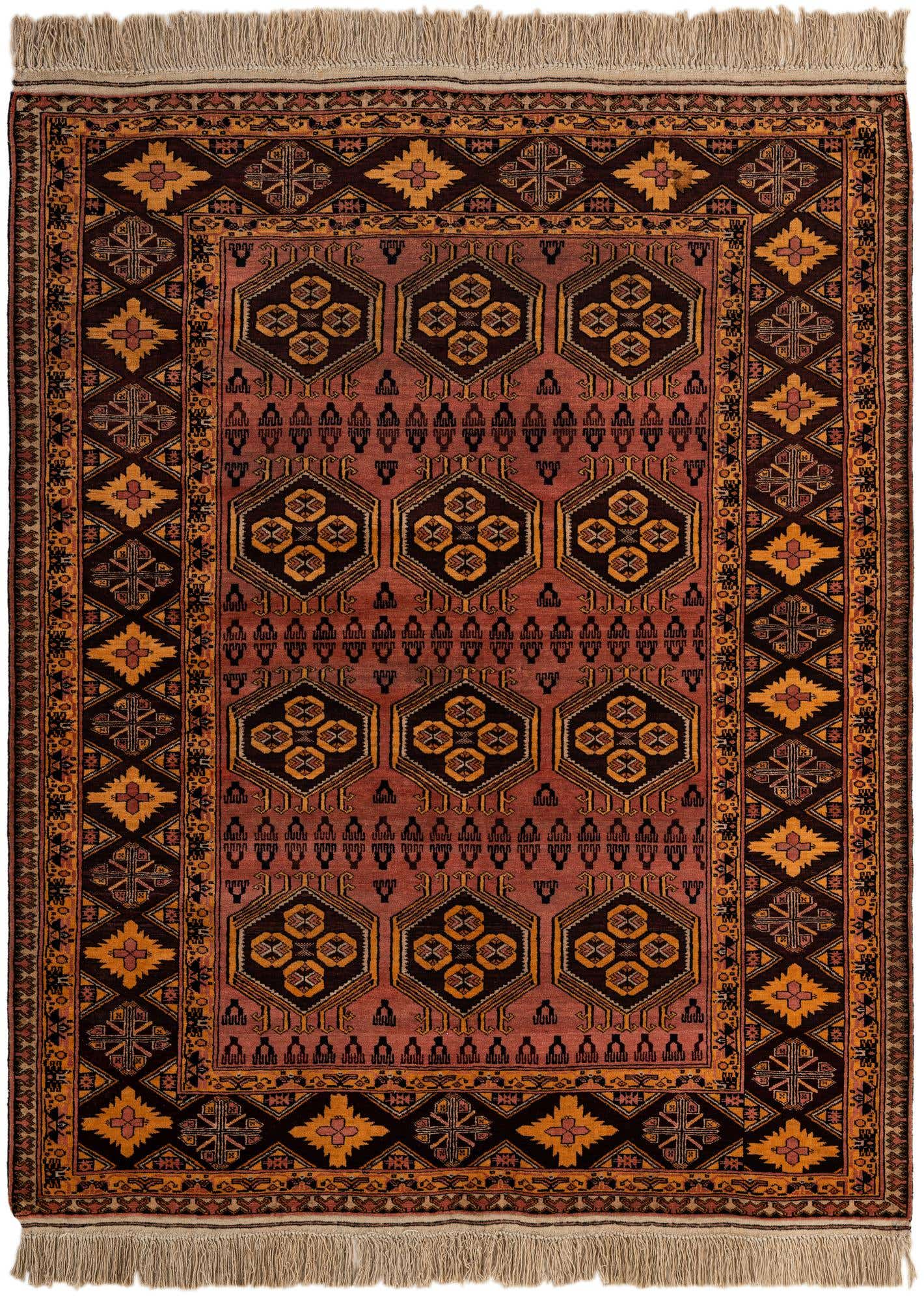 4' 11 x 6' 4 Hand Knotted Anatolian Oriental Wool Rug