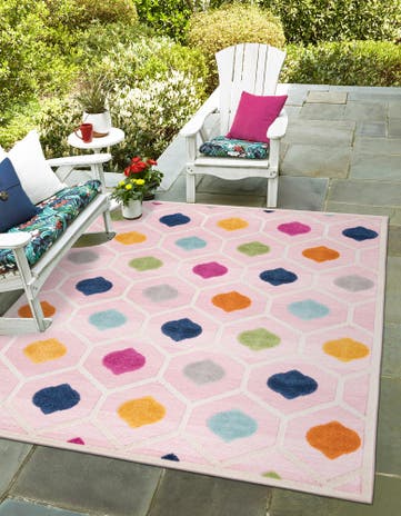 Pink Easy-Clean Aruba Indoor / Outdoor Rug