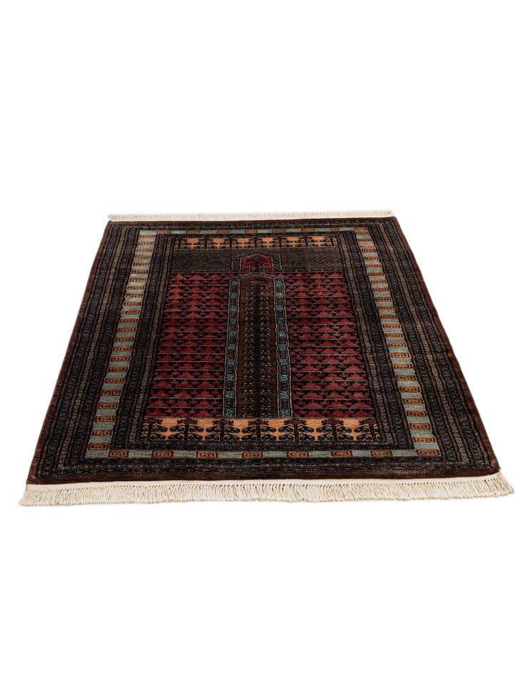 Detail image of 4' 3 x 5' 8 Hand Knotted Bokhara Oriental Wool Rug
