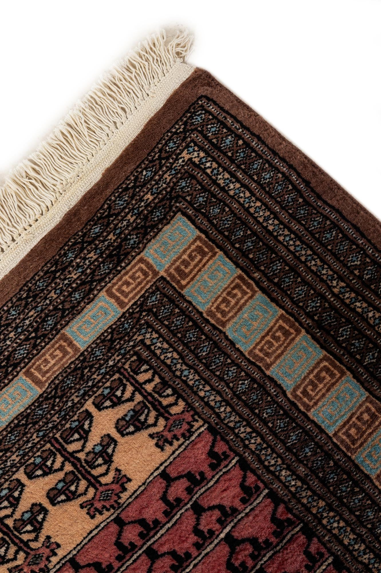 4' 3 x 5' 8 Hand Knotted Bokhara Oriental Wool Rug