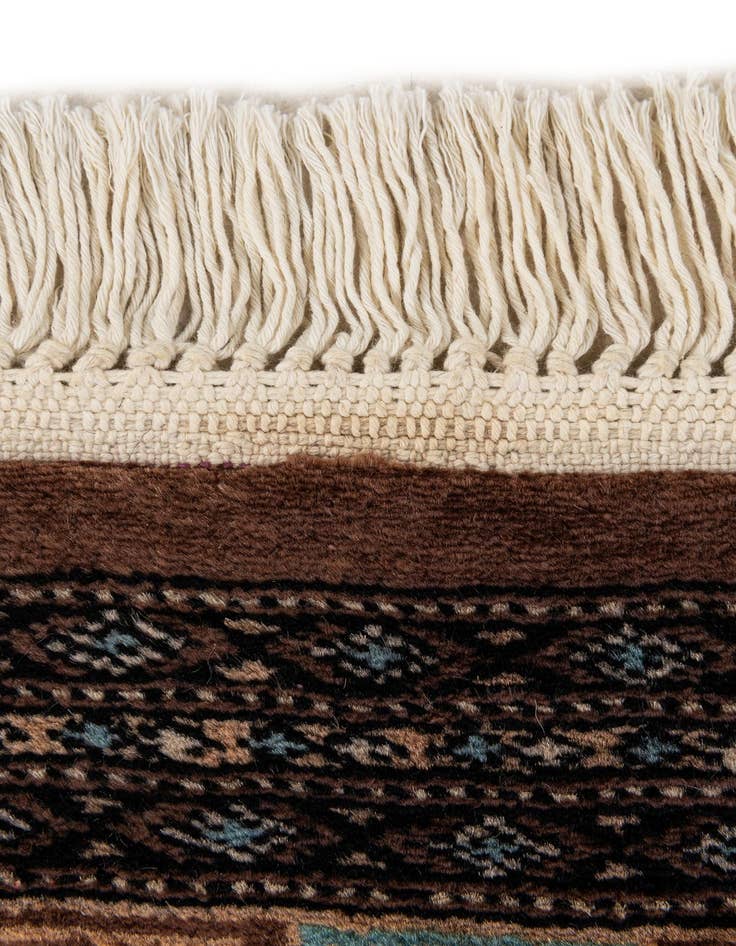 Detail image of 4' 3 x 5' 8  Hand Knotted Bokhara Oriental Wool Rug