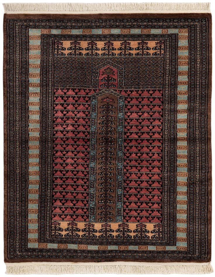 Detail image of 4' 3 x 5' 8 Hand Knotted Bokhara Oriental Wool Rug