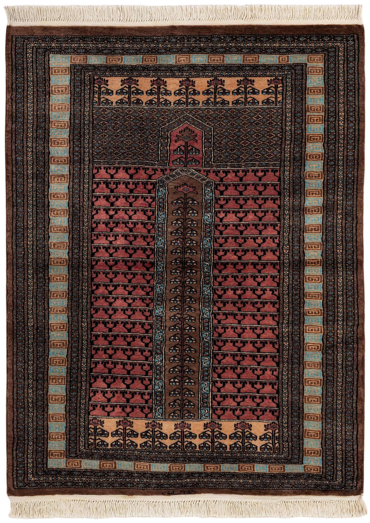 4' 3 x 5' 8 Hand Knotted Bokhara Oriental Wool Rug