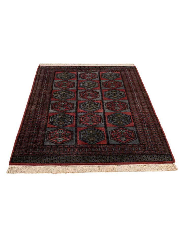 4' 4 x 6' 4 Hand Knotted Bokhara Oriental Wool Rug
