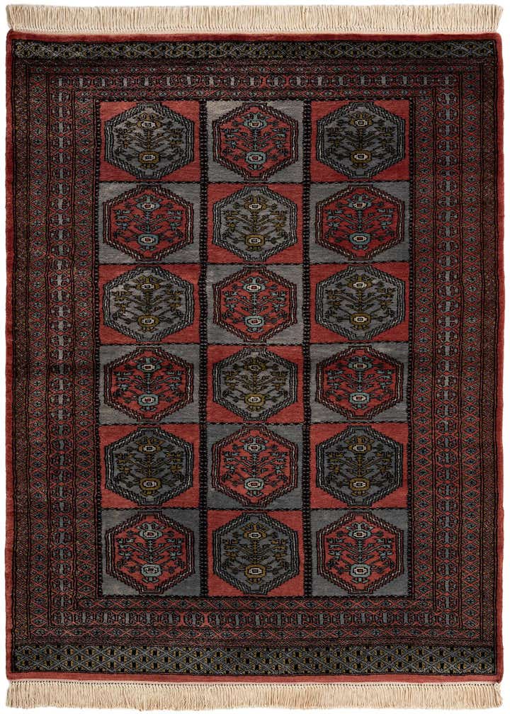 4' 4 x 6' 4 Hand Knotted Bokhara Oriental Wool Rug