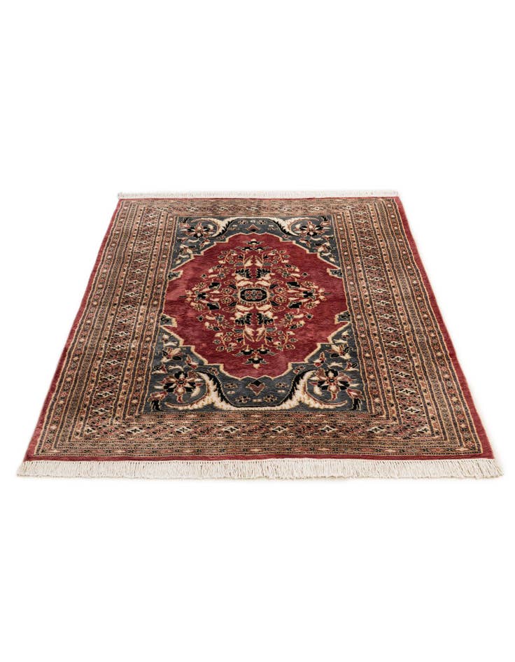 Detail image of 4' 2 x 5' 9 Hand Knotted Bokhara Oriental Rug