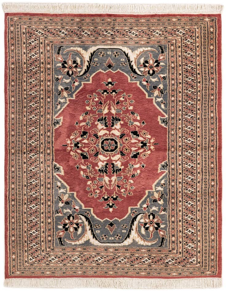 Detail image of 4' 2 x 5' 9 Hand Knotted Bokhara Oriental Rug