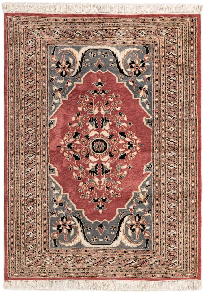 Detail image of 4' 2 x 5' 9 Hand Knotted Bokhara Oriental Rug