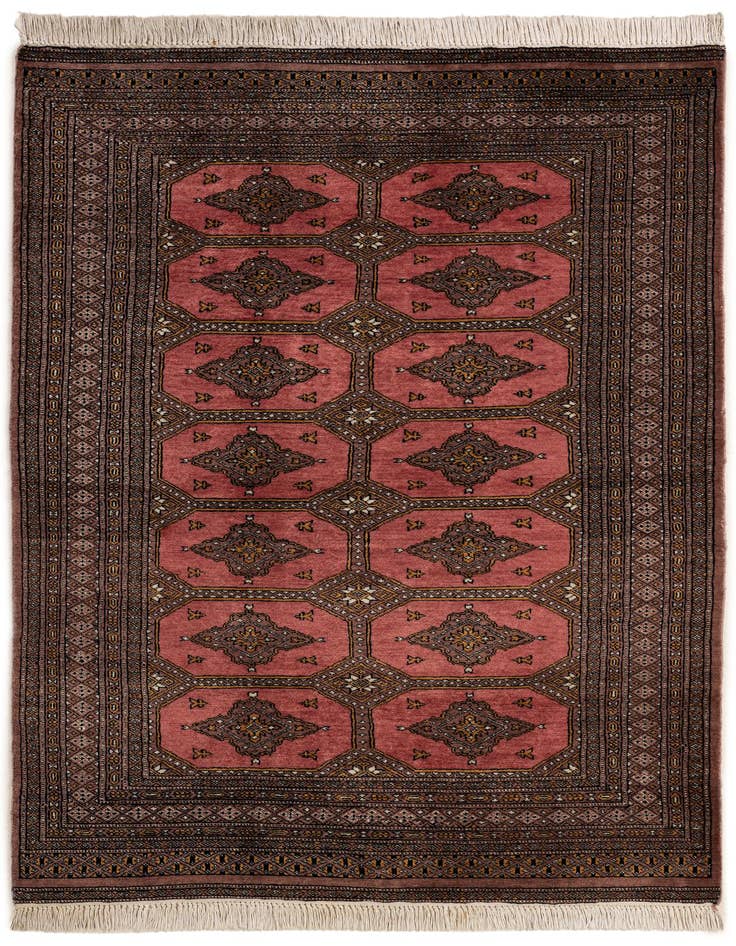 Detail image of 4' 3 x 6' 4 Hand Knotted Bokhara Oriental Wool Rug
