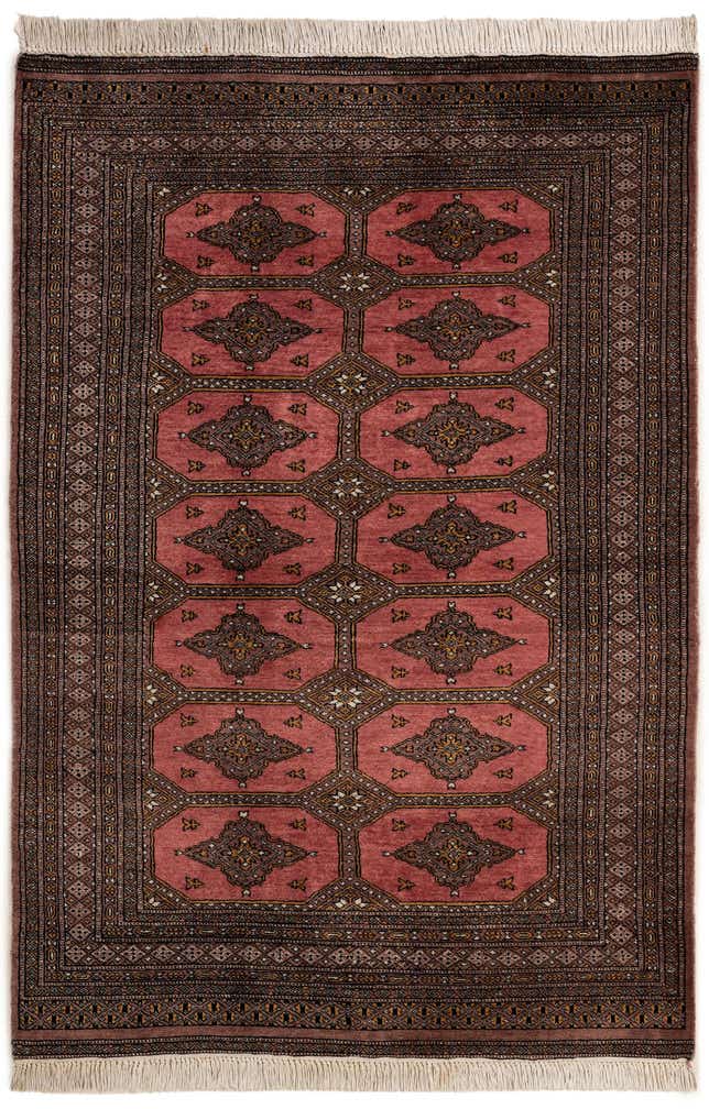 4' 3 x 6' 4 Hand Knotted Bokhara Oriental Wool Rug