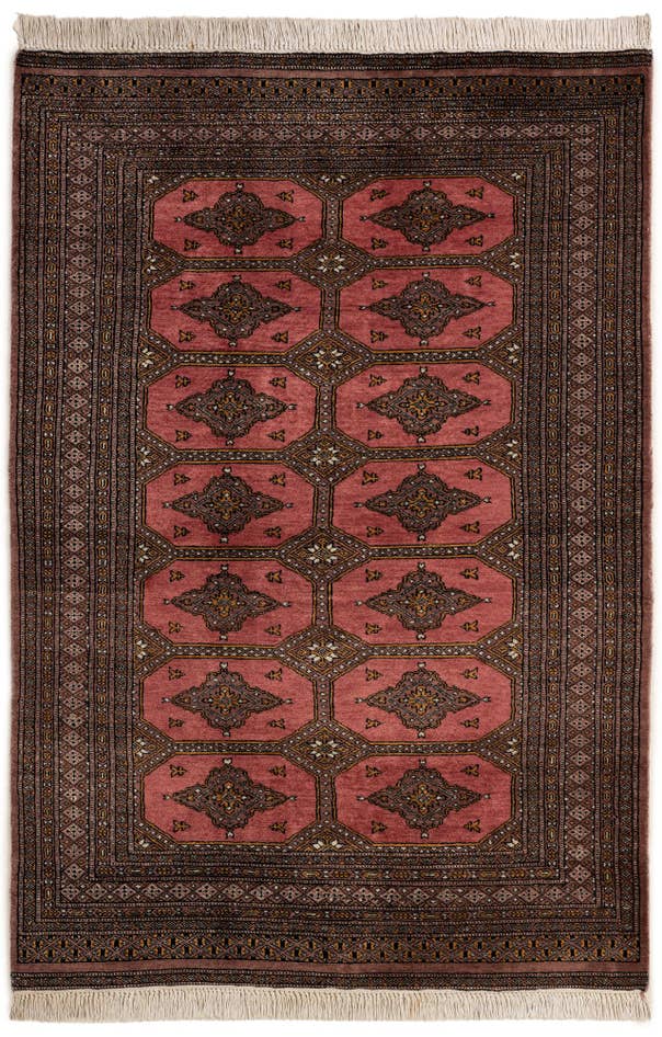 Detail image of 4' 3 x 6' 4 Hand Knotted Bokhara Oriental Wool Rug