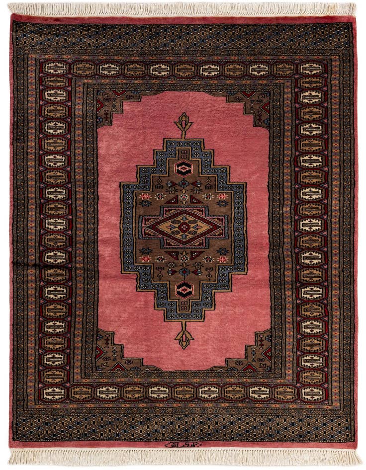Detail image of 4' 3 x 6' 4 Hand Knotted Bokhara Wool Rug