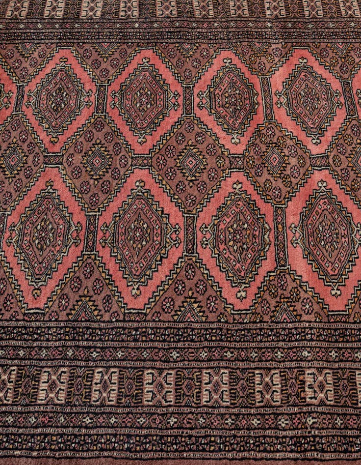 Detail image of 4' 2 x 5' 9 Hand Knotted Bokhara Oriental Wool Rug