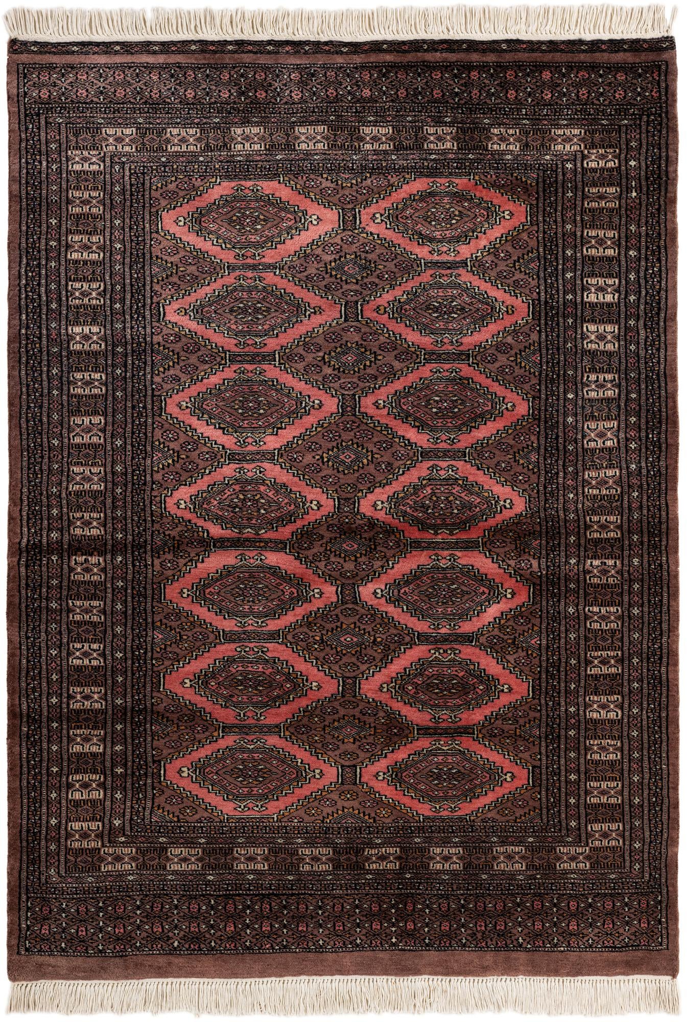 4' 2 x 5' 9 Hand Knotted Bokhara Oriental Wool Rug