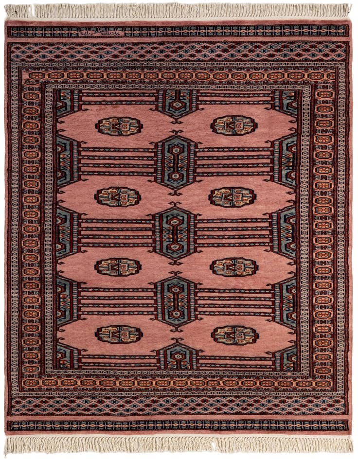 Detail image of 4' x 6' 6 Hand Knotted Bokhara Oriental Wool Rug