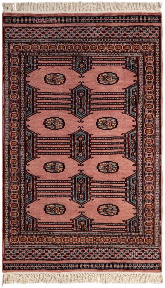 4' x 6' 6 Hand Knotted Bokhara Oriental Wool Rug