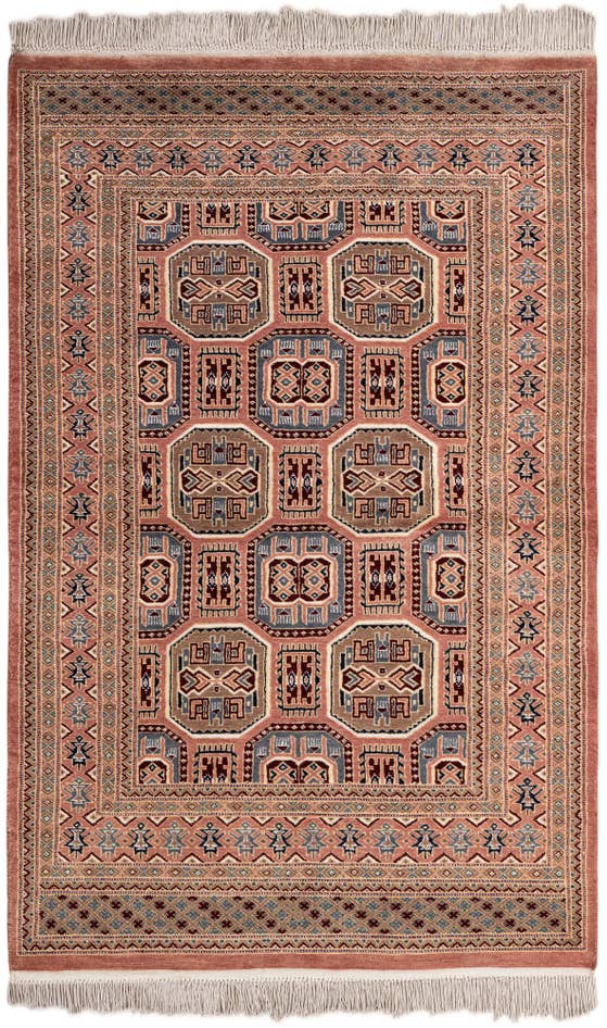Detail image of 4' 2 x 6' 6 Hand Knotted Bokhara Rug
