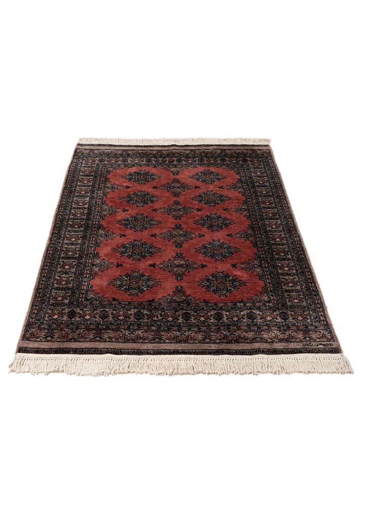 4' 1 x 6' 1 Hand Knotted Bokhara Oriental Wool Rug