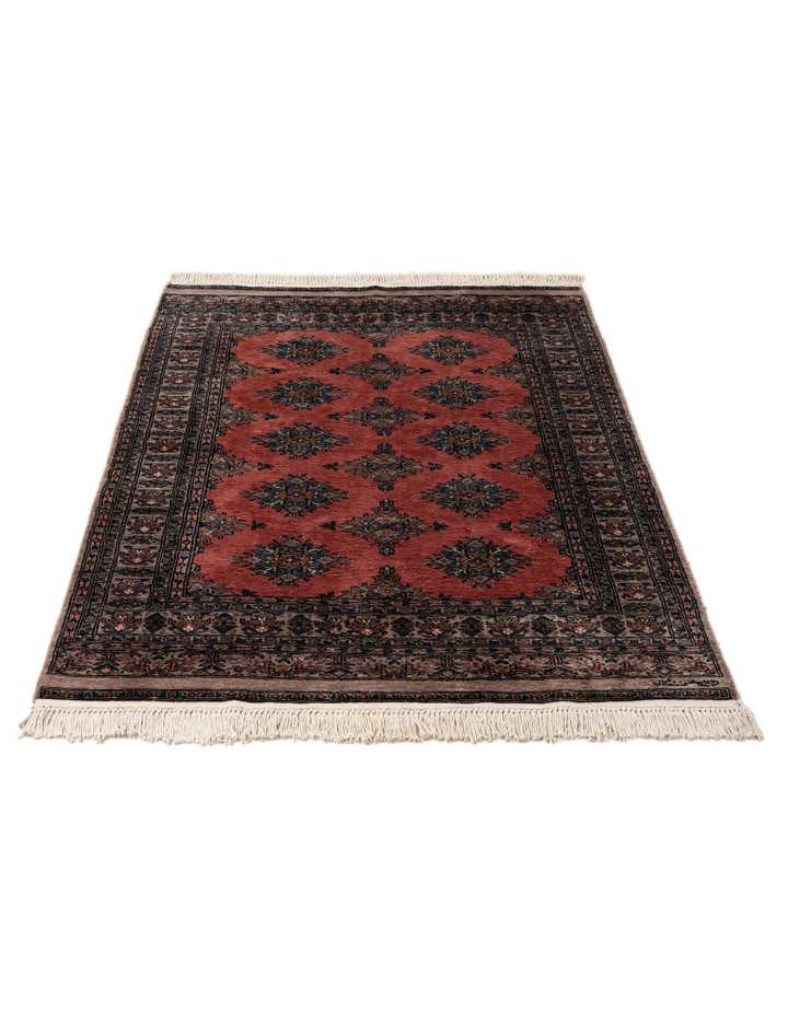 4' 1 x 6' 1 Hand Knotted Bokhara Oriental Wool Rug