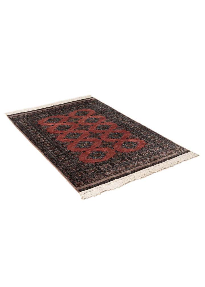 4' 1 x 6' 1 Hand Knotted Bokhara Oriental Wool Rug