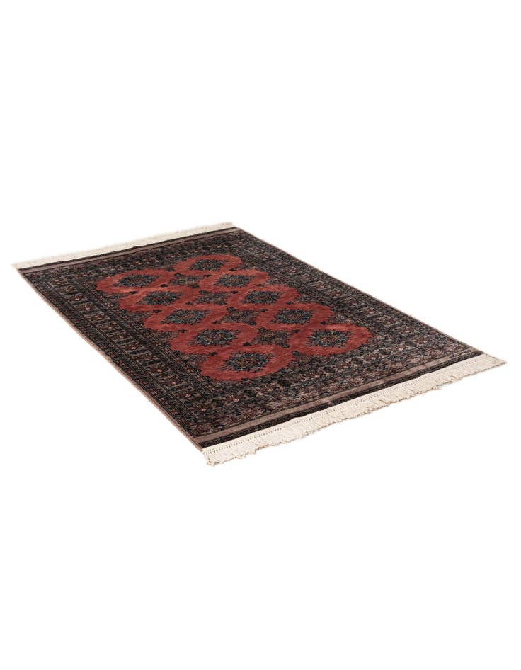 Detail image of 4' 1 x 6' 1 Hand Knotted Bokhara Oriental Wool Rug