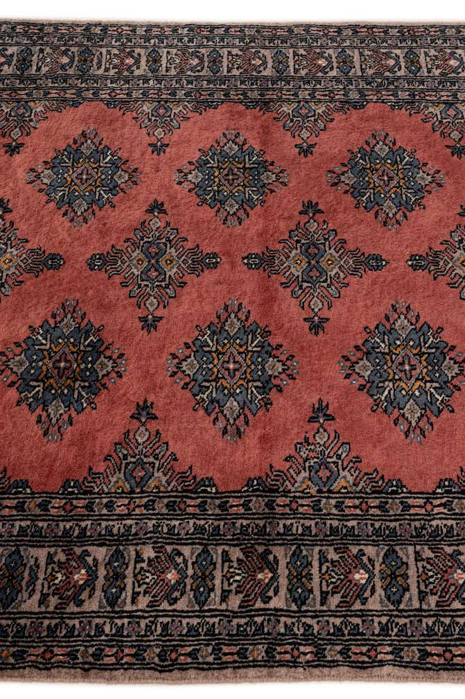 4' 1 x 6' 1 Hand Knotted Bokhara Oriental Wool Rug