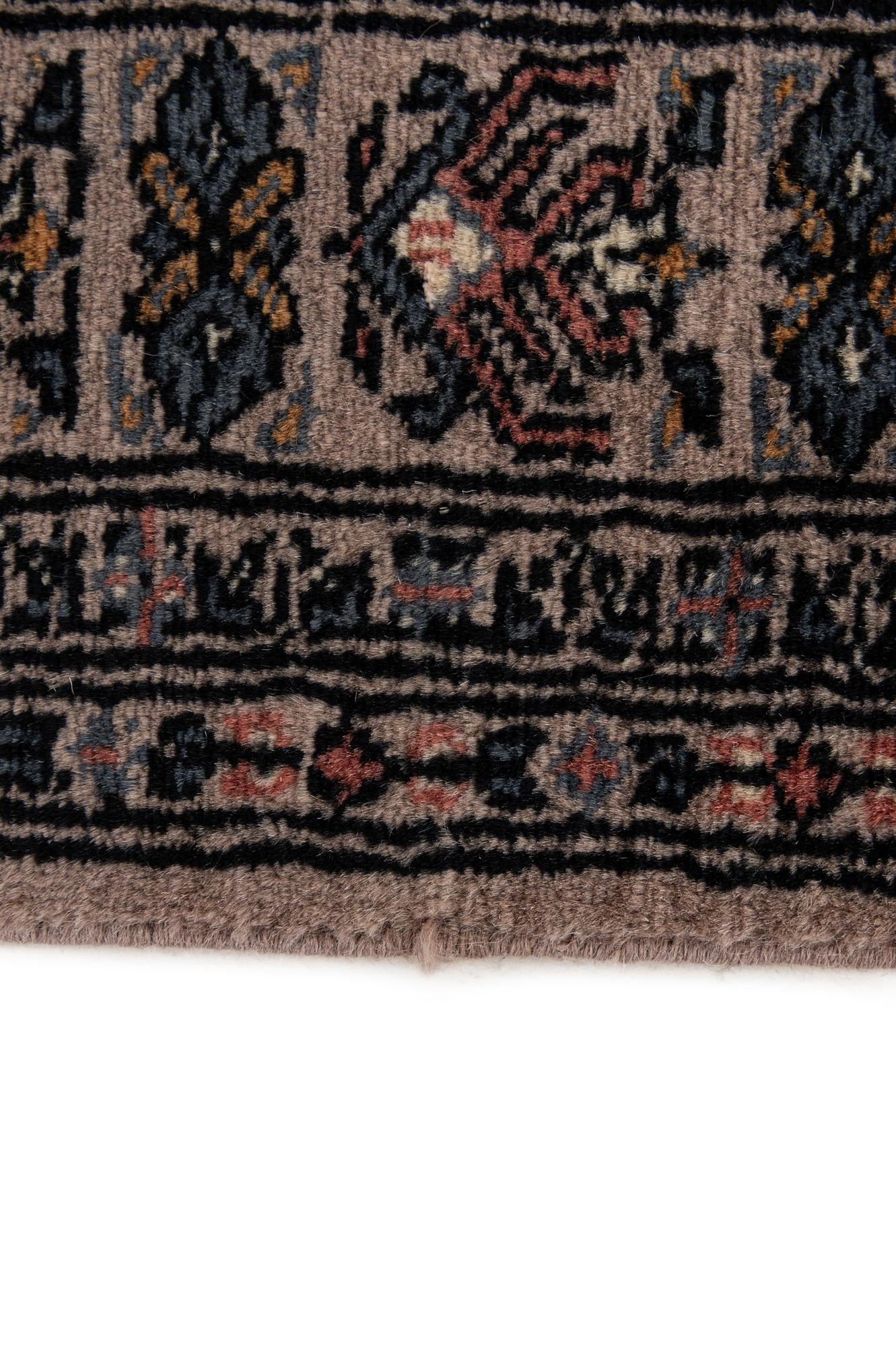 4' 1 x 6' 1 Hand Knotted Bokhara Oriental Wool Rug