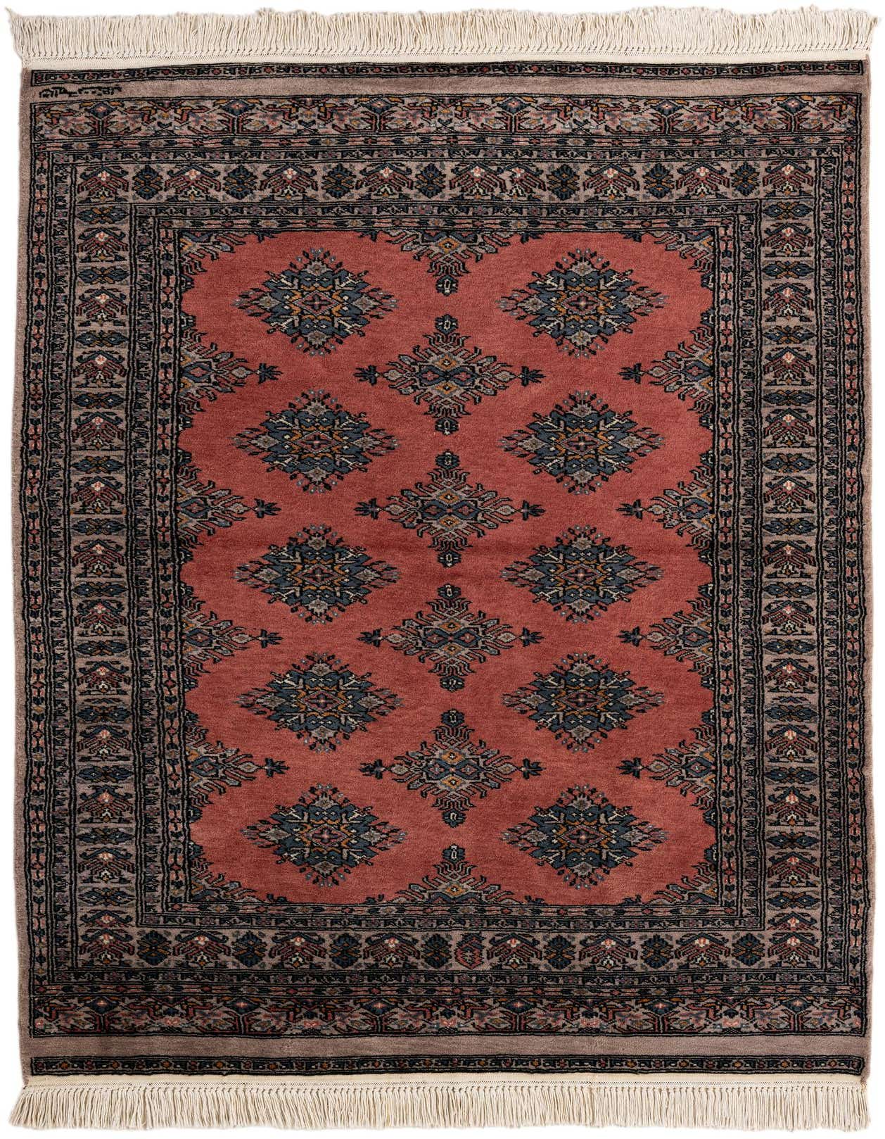4' 1 x 6' 1 Hand Knotted Bokhara Oriental Wool Rug