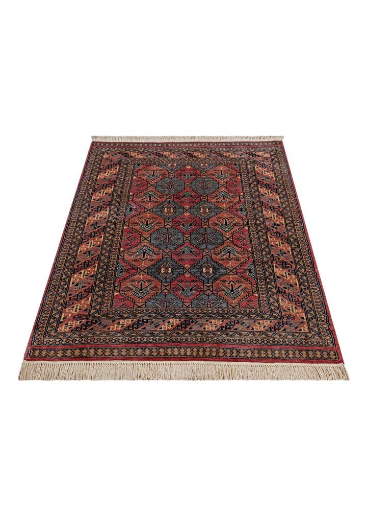 4' 3 x 5' 11 Hand Knotted Bokhara Oriental Wool Rug