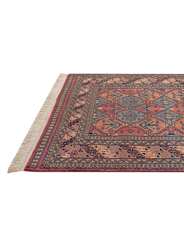 Detail image of 4' 3 x 5' 11 Hand Knotted Bokhara Oriental Wool Rug