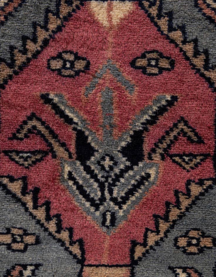 Detail image of 4' 3 x 5' 11  Hand Knotted Bokhara Oriental Wool Rug