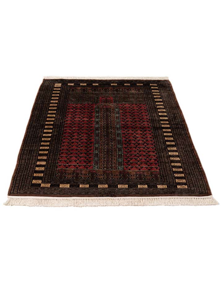 4' 3 x 5' 11 Hand Knotted Bokhara Oriental Wool Rug