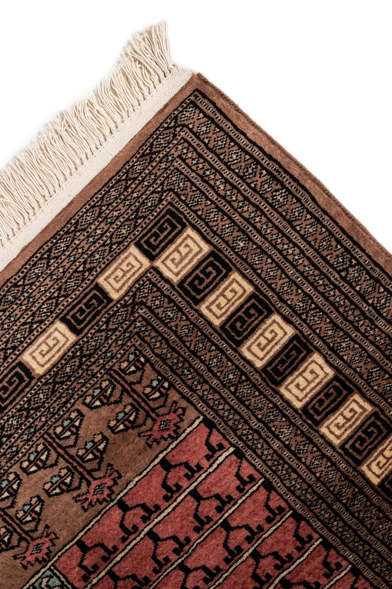 4' 3 x 5' 11 Hand Knotted Bokhara Oriental Wool Rug
