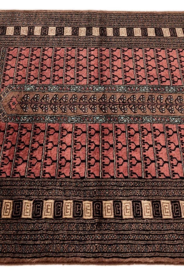 Detail image of 4' 3 x 5' 11 Hand Knotted Bokhara Oriental Wool Rug