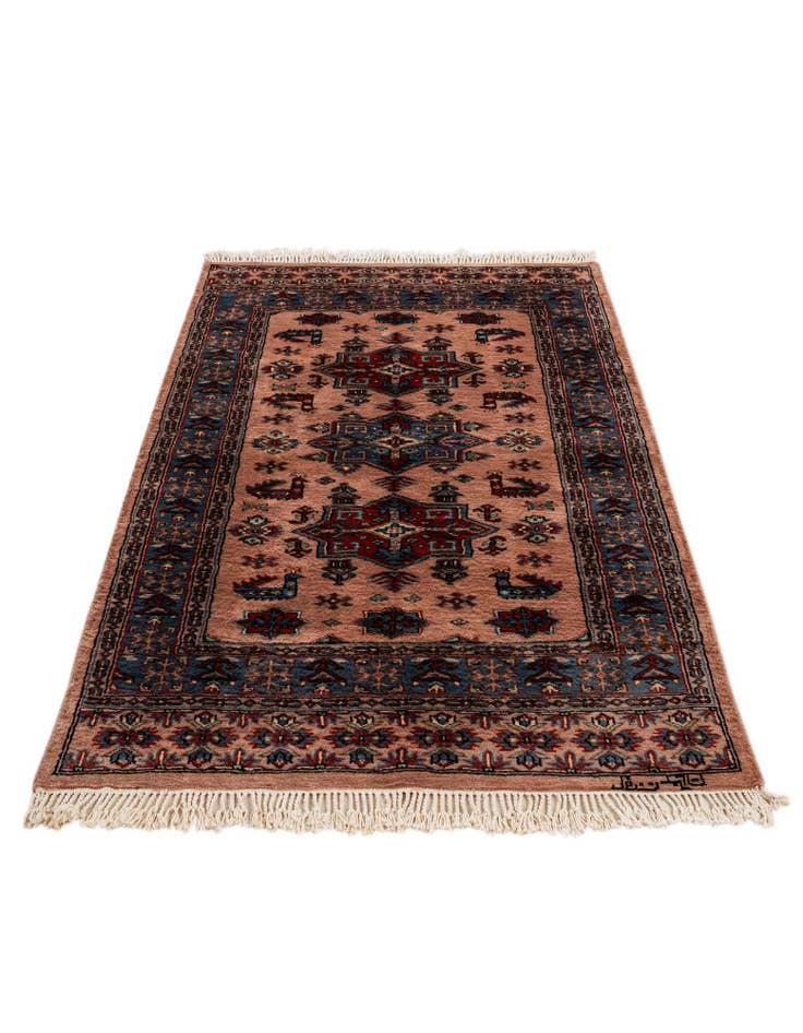 Detail image of 3' 2 x 5' 2  Hand Knotted Bokhara Oriental Wool Rug