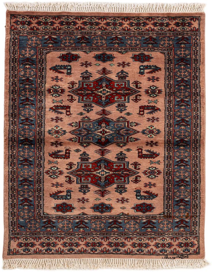 Detail image of 3' 2 x 5' 2 Hand Knotted Bokhara Oriental Wool Rug