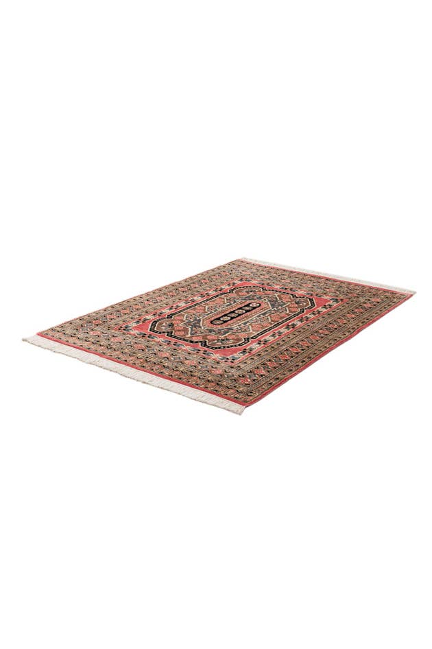 Detail image of 4' 1 x 6' Hand Knotted Bokhara Oriental Rug